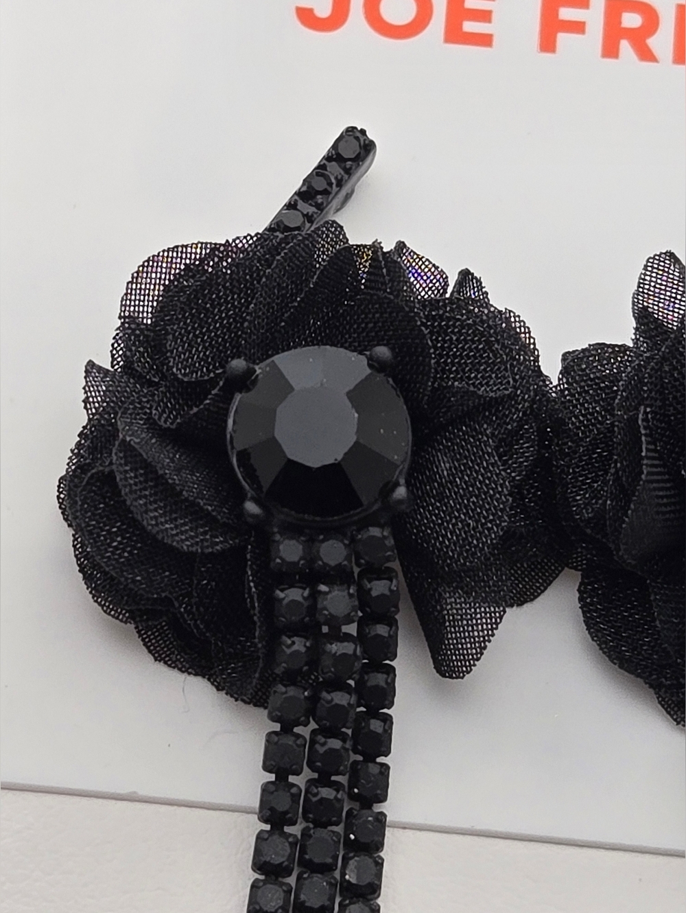 ✨2/$10✨ Floral Dangle Earrings + Sparkly Bar Studs Bundle Crystal Tassel 3" - Picture 4 of 12